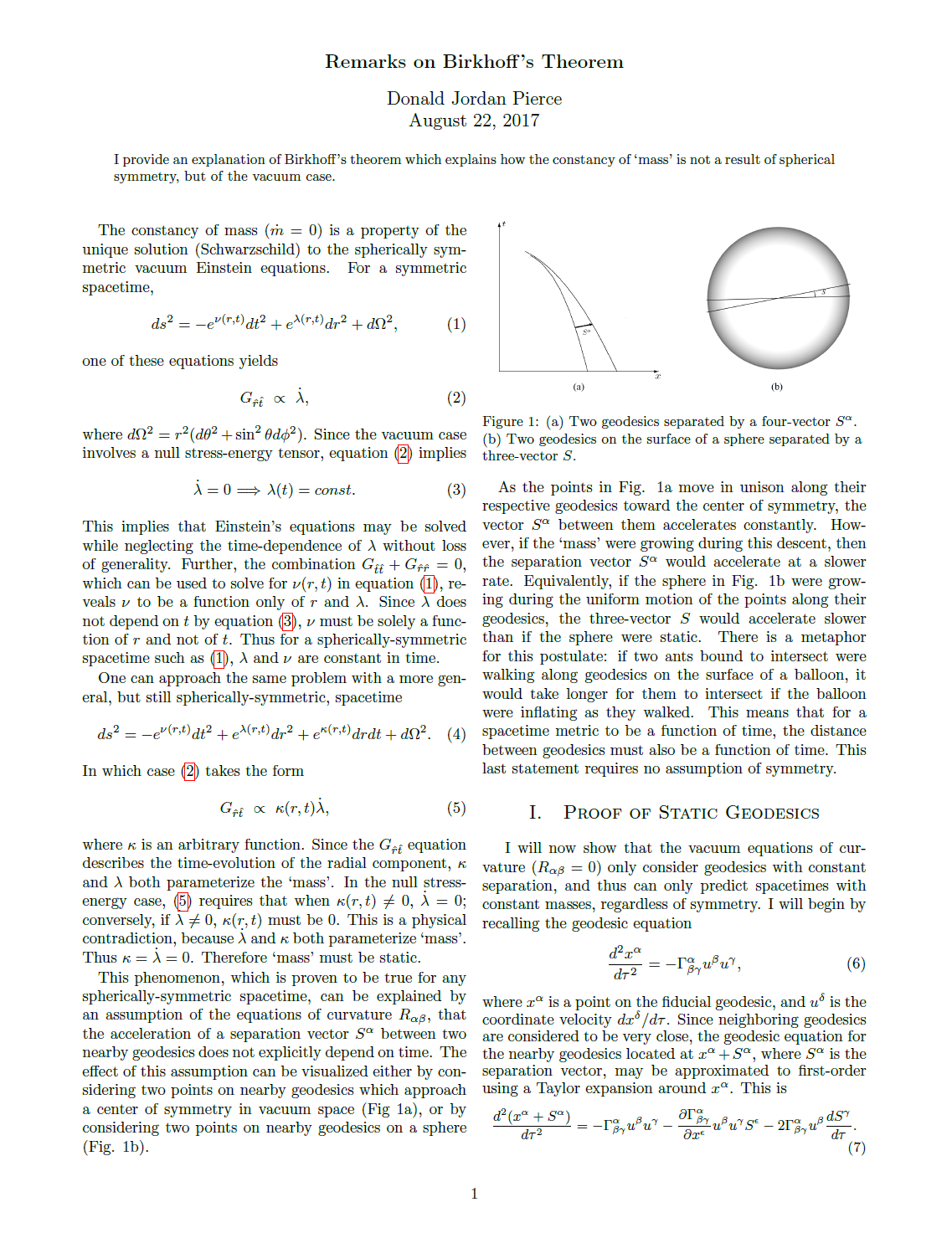 Remarks on Birkhoff's Theorem